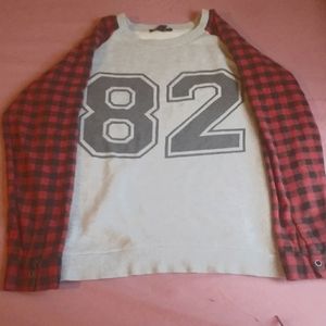 Long sleeve plaid boyfriend shirt